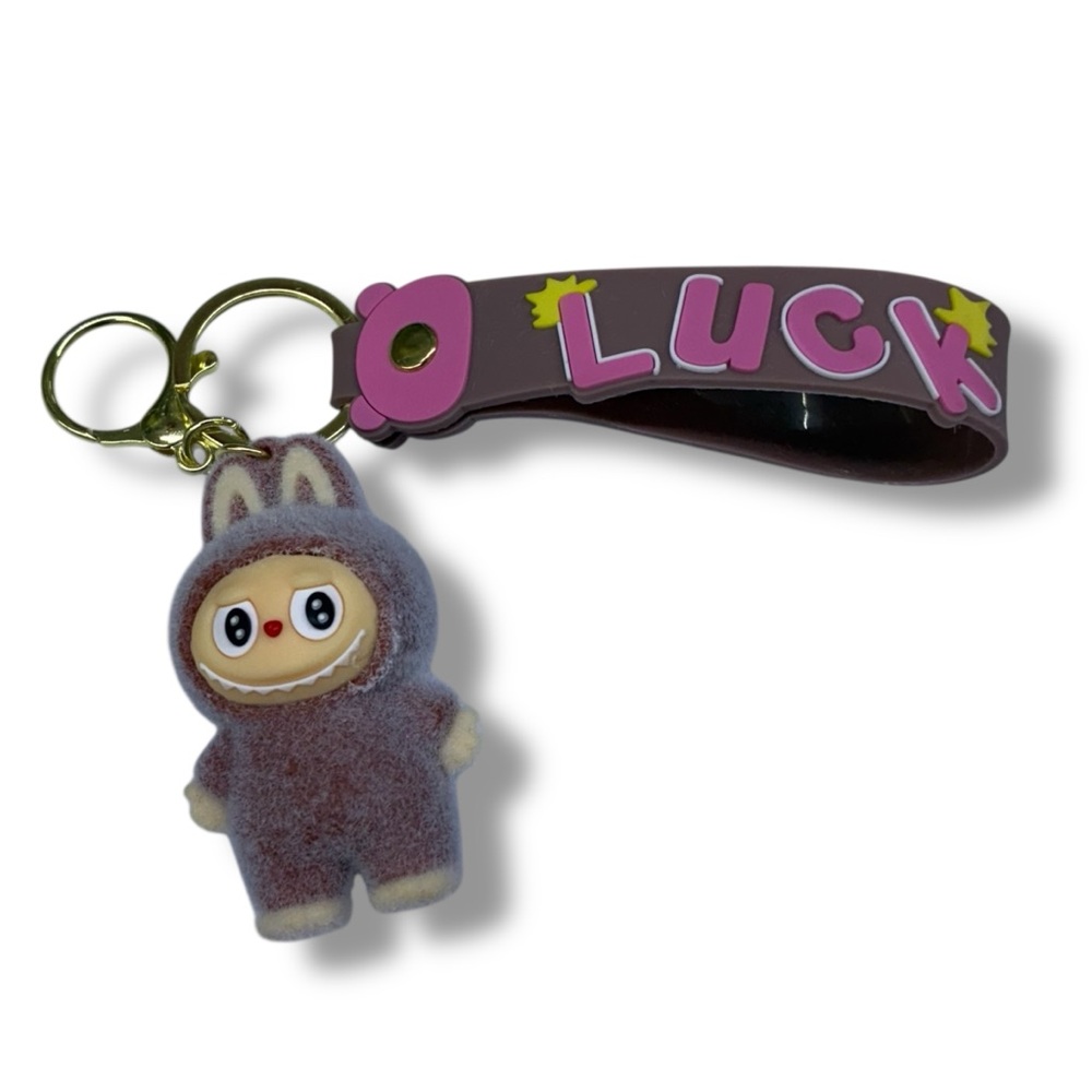 Labubu NEW Fuzzy Monster Vinyl Kawaii Cute Viral Key Chain Bag Charm